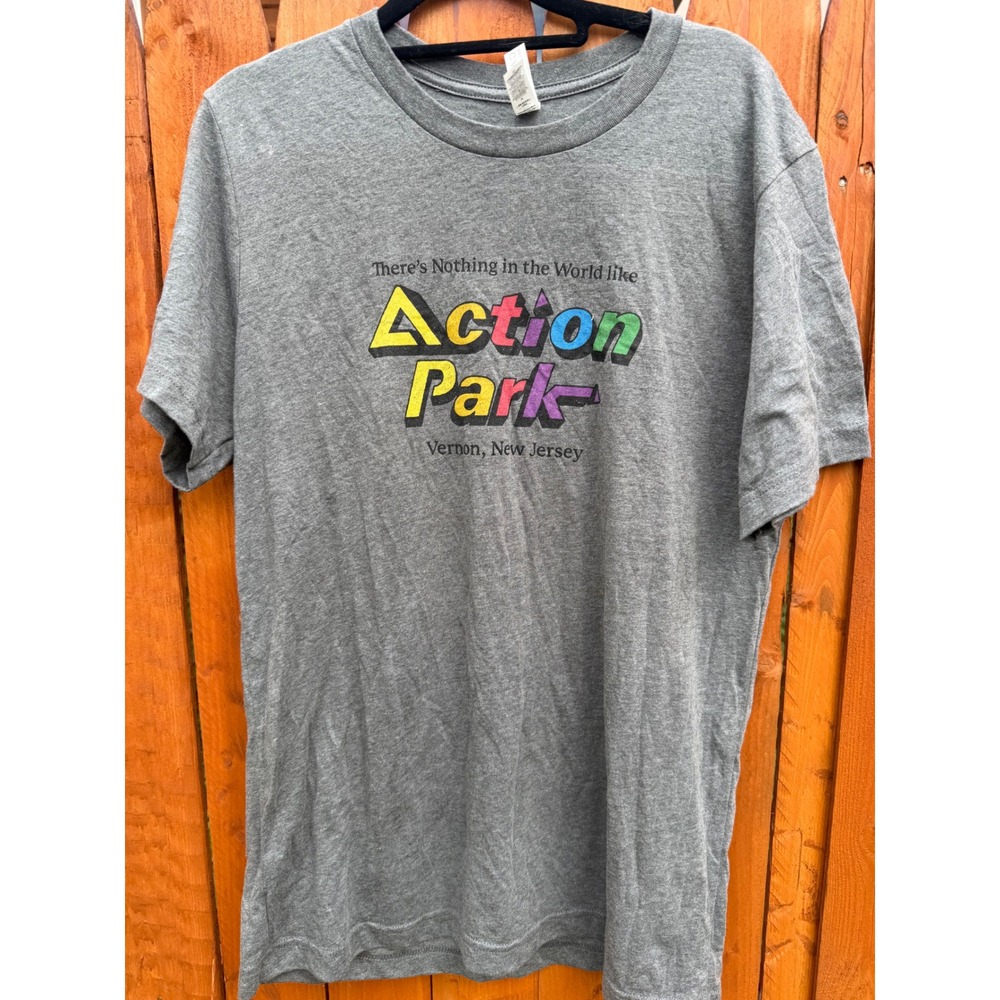 Bella Canvas Action Park Vernon New Jersey Graphic T-Shirt Grey Medium